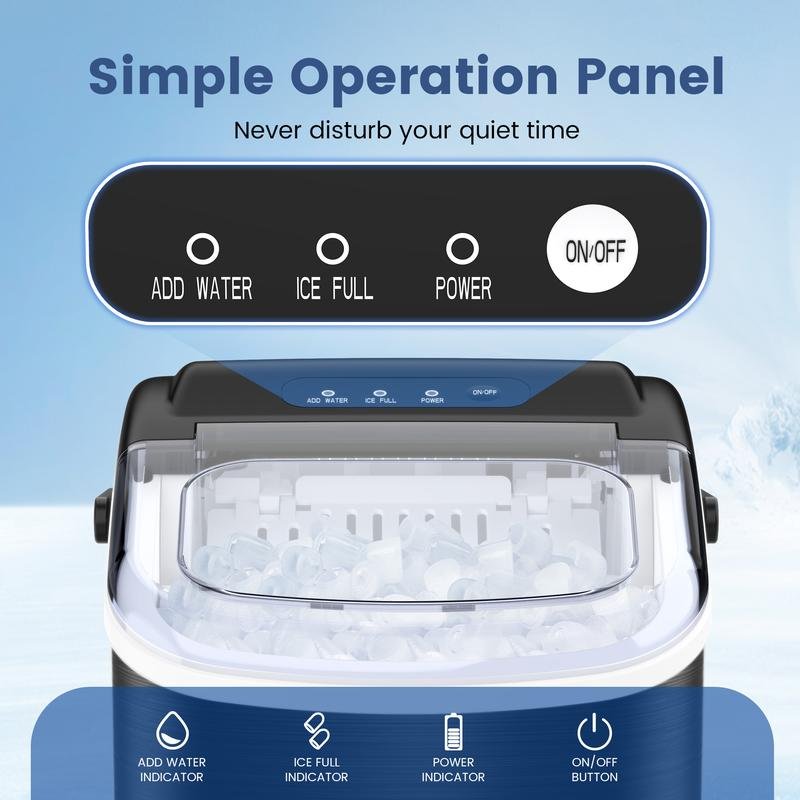 Ice maker with simple operation panel and indicators