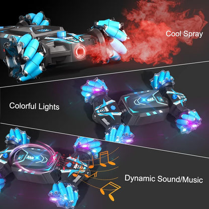 Cool spray and dynamic lights on the drift car with music effects